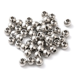 Платина Латунные бусины, без кадмия, без никеля и без свинца, круглые, платина, 4 мм, отверстие : 1.6 мм