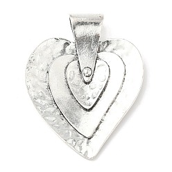 Сердце Тибетский сплав стиля большие кулоны, античное серебро, сердце, 68.5x53x9 мм, отверстие : 5x9 мм
