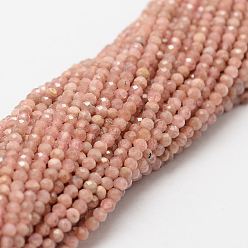 Rhodochrosite Natural Rhodochrosite Beads Strands, Grade AA, Faceted, Round, 2mm, Hole: 0.5mm, about 160~179pcs/strand, 12.5 inch~12.9  inch(320~330mm)