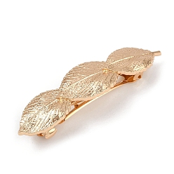 Лист Заколки для волос из сплава с железным зажимом, аксессуары для волос для женщин и девочек, золотые, лист, 21x90x15 мм