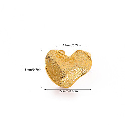 Сердце 201 открытые кольца манжеты из нержавеющей стали, золотые, сердце, 19 мм