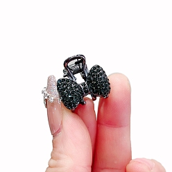 Изумруд Заколки для волос со стразами из сплава, аксессуары для волос для женщин и девочек, бантом, изумруд, 22 мм