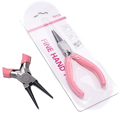 Pink Carbon Steel Pliers, Jewelry Making Supplies, Round Nose Pliers, Pink