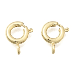 Настоящее золото 18K Латунная застежка пружинного кольца, без кадмия и без свинца, стойки покрытие, долговечный, реальный 18 k позолоченный, 10.5x7x1.8 мм, отверстие : 1.6 мм