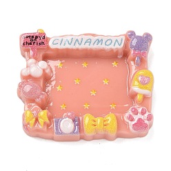 Темный Лосось Кабошоны из смолы, фоторамки, темный лосось, 33.5x39.5x7.5 мм