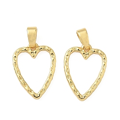 Настоящее золото 18K Латунные подвески, без кадмия и без свинца, полые сердца, реальный 18 k позолоченный, 16.5x12x1.5 мм, отверстие : 3x4 мм