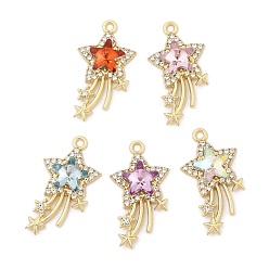 (52) Непрозрачная лаванда Акриловые подвески из сплава с покрытием стойки, звезды прелести, разноцветные, 30.5x16.5x5.5 мм, отверстие : 1.8 мм