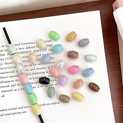 (52) Непрозрачная лаванда Непрозрачный акрил европейского бисера, бусины с большим отверстием, баррель, разноцветные, 13x9.5 мм, отверстие : 5 мм