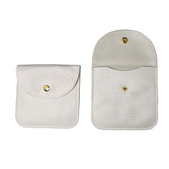 Белый Бархатные мешочки для хранения украшений с кнопкой, для сережек, Кольца, , квадратный, белые, 10x10 см