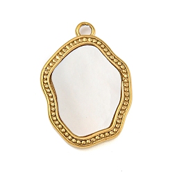 Другие 304 подвески в виде ракушек из нержавеющей стали, геометрические прелести, реальный 18 k позолоченный, неправильная форма, 22x15x2.5 мм, отверстие : 1.8 мм