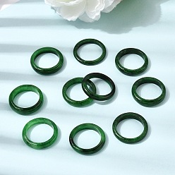 Зеленый Кольцо на палец из натурального бирманского нефрита, окрашенного в цвет кожи., зелёные, 4.5~6 мм, размер США 10 (19.8 мм)