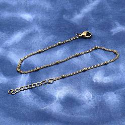 Золотой Ионное покрытие (ip) 304 ножные браслеты из нержавеющей стали, золотые, 9 дюйм (22.8 см), 1.4 мм