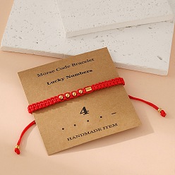 Красный Браслеты из нержавеющей стали в стиле азбуки Морзе для женщин и мужчин, красные, 5-1/2~10-1/4 дюйм (14~26 см)