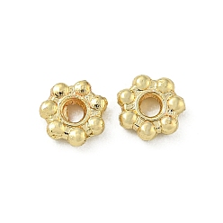 Настоящее золото 14K Покрытие стойки прокладками из цинкового сплава, долговечный, цветок, реальный 14 k позолоченный, 4x1.5 мм, отверстие : 1.2 мм