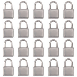 Нержавеющая Сталь Цвет 20 шт. 304 подвески из нержавеющей стали, замок навесной, цвет нержавеющей стали, 17.5x10x4 мм, отверстие : 7x5 мм