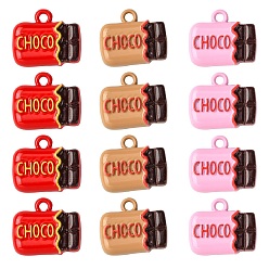 (52) Непрозрачная лаванда 18шт 3 стили подвески из цинкового сплава, шоколадные чары, разноцветные, 11x13x3.5~4.5 мм, 6 шт / стиль