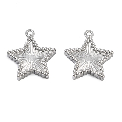 Нержавеющая Сталь Цвет Не тускнеющие 304 подвески из нержавеющей стали, звезды прелести, цвет нержавеющей стали, 13x12x2 мм, отверстие : 1 мм