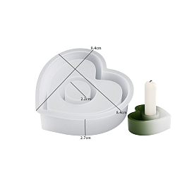 Сердце Силиконовые формы для подсвечников своими руками, формы для литья цемента из смолы и гипса, сердце, 84x84x27 мм, внутренний диаметр: 22 мм