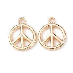 Light Gold Пластмассовые подвески ccb, знак мира, золотой свет, 19.5x15.5x2.5 мм, отверстие : 2 мм