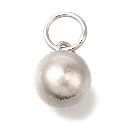 Платина Круглые подвески из стерлингового серебра с родиевым покрытием, анти-тускнение, с прыжковых колец, платина, 925 мм, отверстие : 11x8 мм