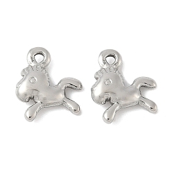 Нержавеющая Сталь Цвет 304 прелести нержавеющей стали, лошади прелести, цвет нержавеющей стали, 13x11.5x3.5 мм, отверстие : 1.5 мм