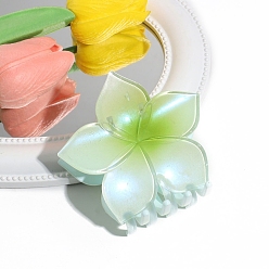 Бледно-Зеленый Пластиковые заколки для волос градиентного цвета, для женщин девушек, цветок, бледно-зеленый, 80x70 мм