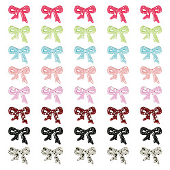 (52) Непрозрачная лаванда 40 шт. 8 цвета окрашенные распылением непрозрачные акриловые бусины, бантом, разноцветные, 23x29x6 мм, отверстие : 2.5 мм, 5 шт / цвет