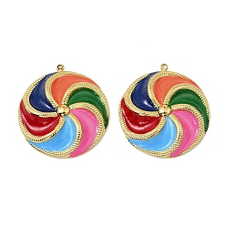 Разноцветный 304 нержавеющей стальной эмали подвески, леденцы прелести, реальный 18 k позолоченный, ионное покрытие (ip), без кадмия и без свинца, красочный, 30x27.5x5 мм, отверстие : 1.4 мм
