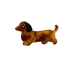 Сиена Заколки для волос из ацетата целлюлозы (смолы) для собак из кожи аллигатора, с железным зажимом, заколка для волос без следов челки для женщин и девочек, цвет охры, 50x30 мм