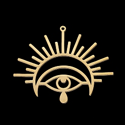 Золотой 201 подвески из нержавеющей стали, лазерная резка, глаз, золотые, 41x48.5x1 мм, отверстие : 1.5 мм