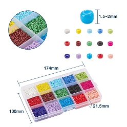 Mixed Color 195G 15 Colors Glass Seed Beads, Opaque Colours Seed, Small Craft Beads for DIY Jewelry Making, Round, Mixed Color, 6/0, 4~5x3~4mm, Hole: 1~2mm, 13g/color