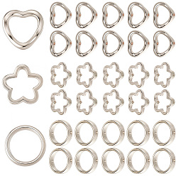 Платина 180 шт. 3 стили ccb пластиковая рамка для бусин, платина, 13~16x14~16x3~3.5 мм, отверстие : 1.4~1.6 мм, 60 шт / стиль