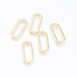 Золотой 304 нержавеющей стали связывающий кольца, овальные, золотые, 16x6.5x1 мм, отверстие : 13x3 мм
