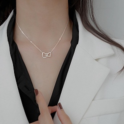 Silver Heart Titanium Steel Cable Chain Necklaces for Women, Silver, 8.27~19.69 inch(21~50cm)