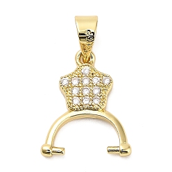 Настоящее золото 18K Латунные микропаве прозрачные кубические циркониевые зажимные скобы, стойки покрытие, долговечный, без свинца и без кадмия, звезда, реальный 18 k позолоченный, 15x12x12 мм, отверстие : 4x4 мм