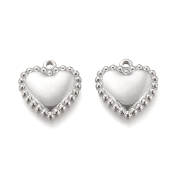 Нержавеющая Сталь Цвет Устойчивые к потускнению 304 подвески из нержавеющей стали, сердце, цвет нержавеющей стали, 19x18x3 мм, отверстие : 1.8 мм