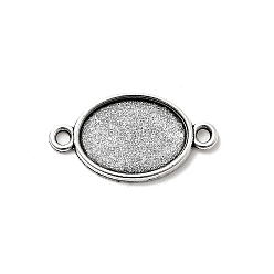Античное Серебро Старинное серебро тибетский стиль сплава параметров соединителя плоский овал кабошон, без кадмия и без свинца, лоток : 18x13 мм, 29x16x2 мм, Отверстие : 2 мм , около 666 шт / 1000 г