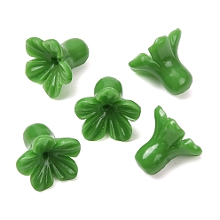 Sea Green Dyed Synthetic Coral Carved Beads, Flower, Sea Green, 12x14mm, Hole: 1.1mm
