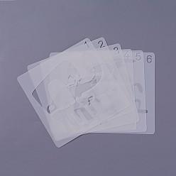White Kids Cartoon Plastic Hollow Drawing Stencil, Reusable Drawing Template For Kids DIY Scrapbooking, School Projects, White, 13x13x0.03cm, about 6pcs/set