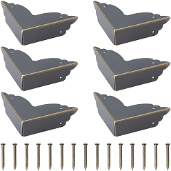 Античная Бронза 6шт. железные угловые защитные накладки для корпусной мебели, с винтом 42 шт., античная бронза, 70x70x20 мм