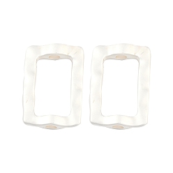 Matte Silver Color Alloy Beads, Rectangle, Matte Silver Color, 22x15x4.5mm, Hole: 3mm, 16x9mm inner diameter