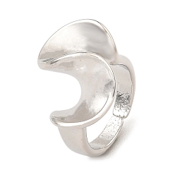 Платина Латунные открытые манжеты для женщин с покрытием Twist Wave Rack, без кадмия и без свинца, платина, размер США 7 (17.3 мм)