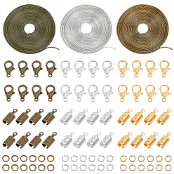 (52) Непрозрачная лаванда Сделай сам наборы для изготовления ювелирных изделий, включает латунную круглую цепочку-змейку, цинкового сплава когтя омара застежка, железа открыты кольца прыжок, разноцветные, 1.2 мм