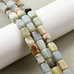 Flower Amazonite Натуральный цветок амазонитовые бусины пряди, кубоид, 7.5~9.5x6~7x6~7 мм, отверстие : 1.2 мм, около 44 шт / нитка, 14.96~15.35'' (38~39 см)