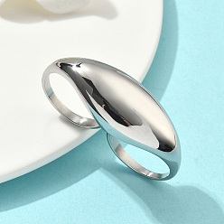 Нержавеющая Сталь Цвет 304 Кольца из нержавеющей стали для двух пальцев для женщин, цвет нержавеющей стали, 43.5x16x25.5 мм, внутренний диаметр: 18 мм