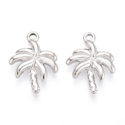 Нержавеющая Сталь Цвет 304 подвески из нержавеющей стали, очарование кокосовой пальмы, анти-тускнение, цвет нержавеющей стали, 20.8x14.4x3 мм, отверстие : 2 мм