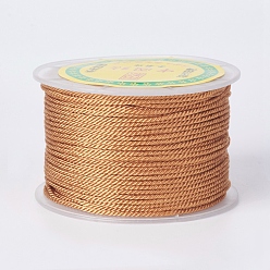 Перу Круглые полиэфирные шнуры, Миланские шнуры / витые шнуры, Перу, 1.5~2 мм, 50 ярдов / рулон (150 футов / рулон)