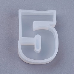 Number Силиконовые формы, формы для литья смолы, для уф-смолы, изготовление подвесок из эпоксидной смолы, число, кол. 5, 44x31x10 мм