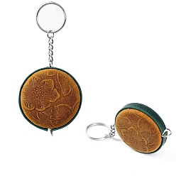 чирок Чехол из воловьей кожи, мягкая швейная рулетка, для тела, шитье, портной, одежда, зелено-синие, плоско-круглые: 55x15 mm