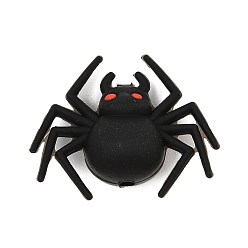Черный Силиконовые бусины, изготовление ожерелий и браслетов своими руками, паук, чёрные, 26x31.5x14 мм, отверстие : 2.5 мм